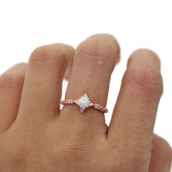 Opal 18k Rose Gold Sterling Silver Ring - Picture 5 of 6